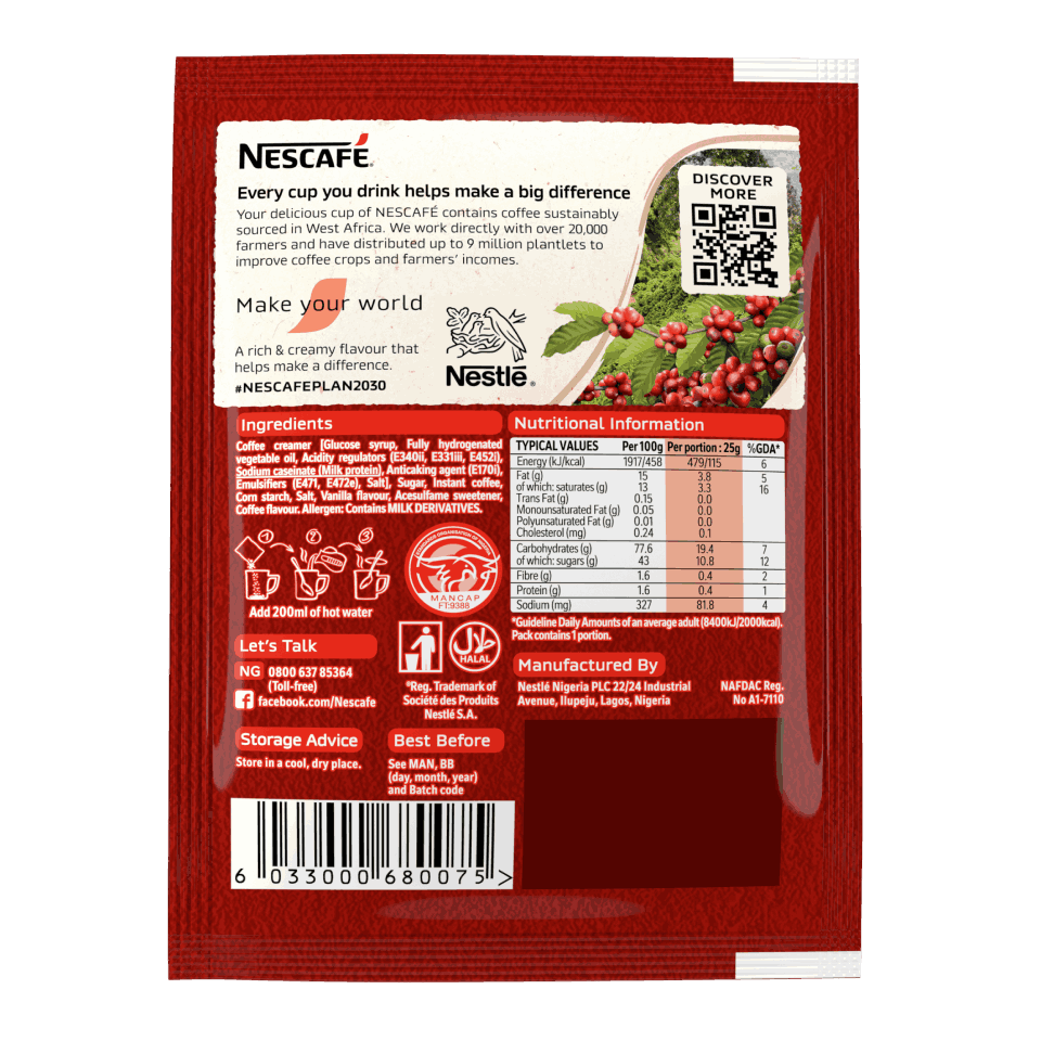 Nescafe Original 3in1 25g back