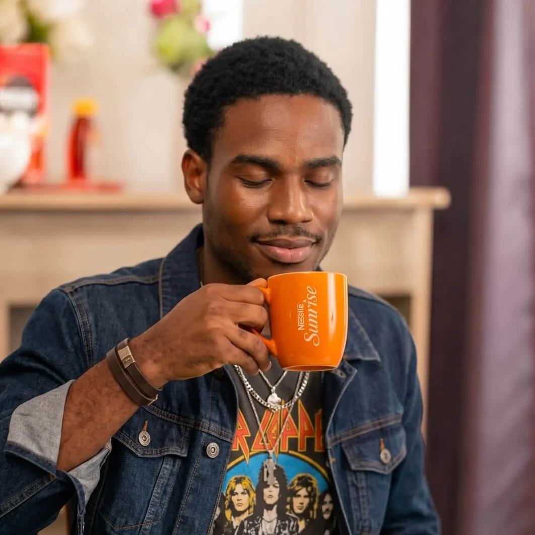 Man drinking coffee