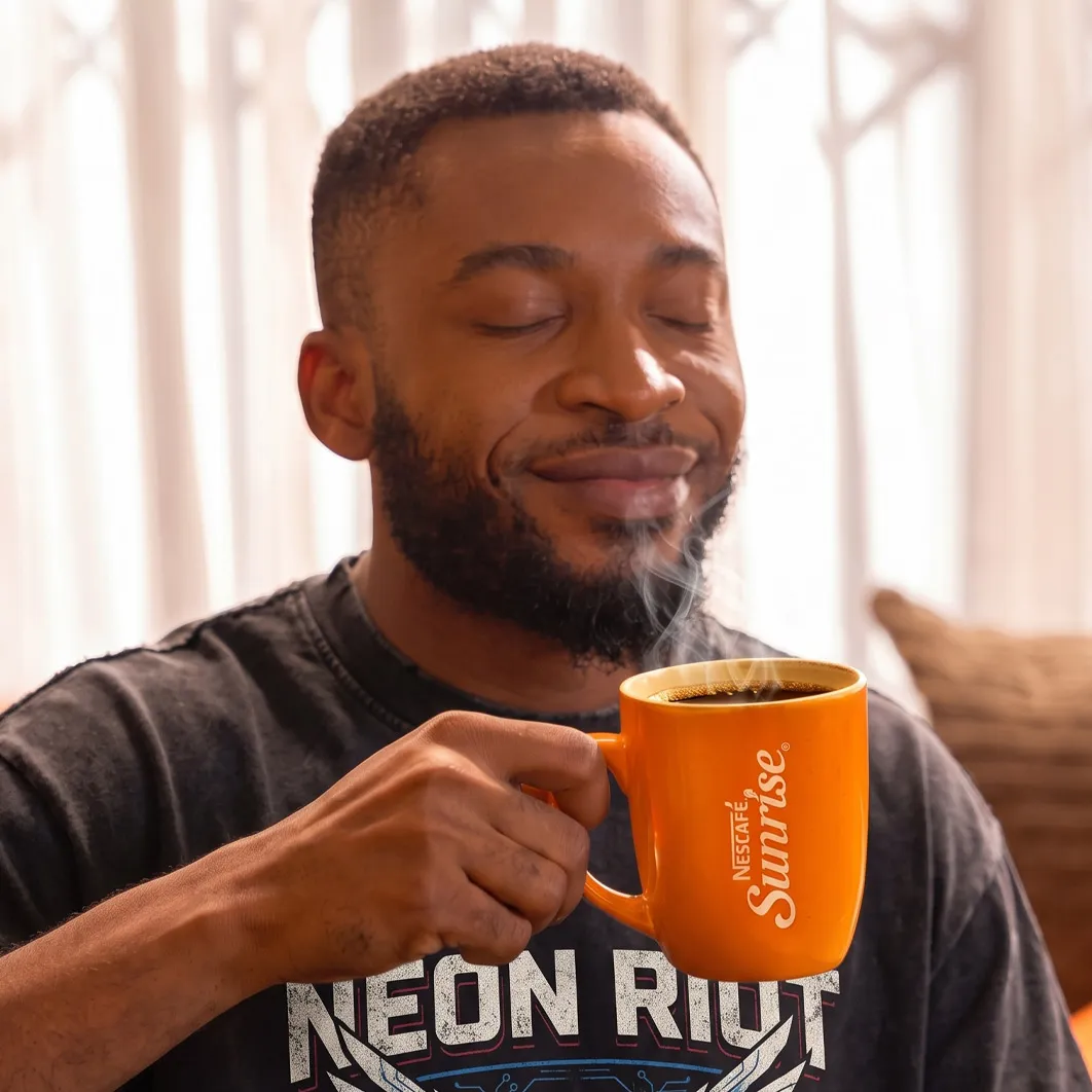 Man drinking coffee