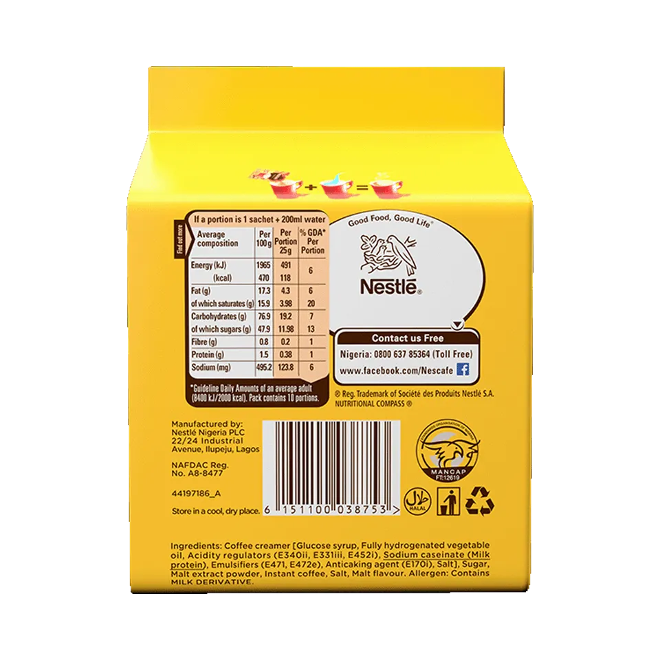 NESCAFÉ MALTY 3in1 POUCH back