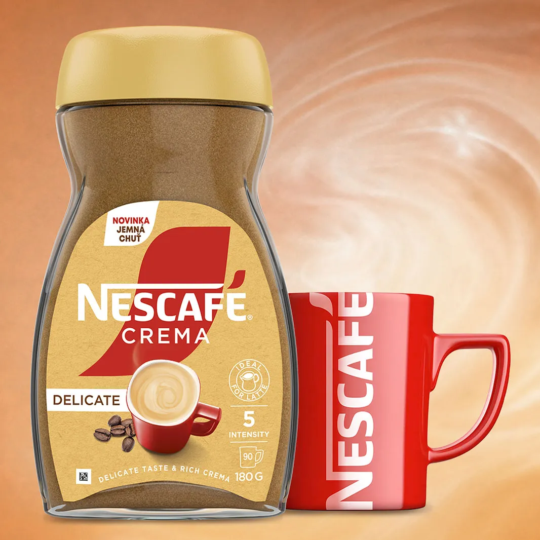 sklenice nescafe crema delicate