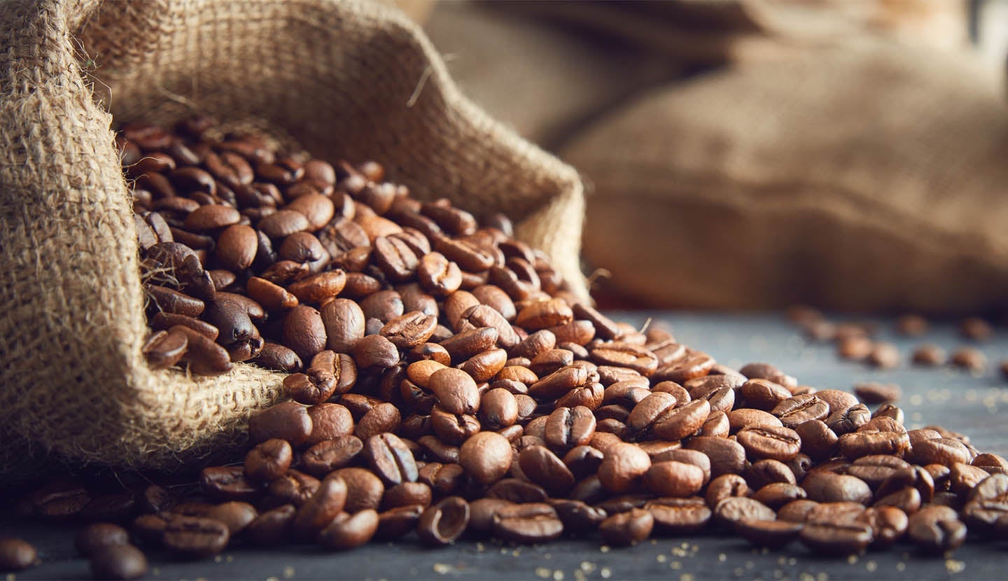 coffee beans in a bag