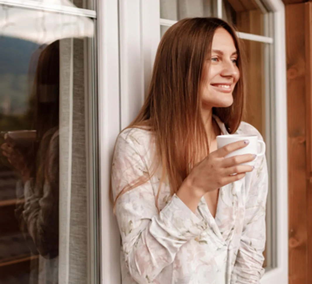 Frau, Kaffee, morgens