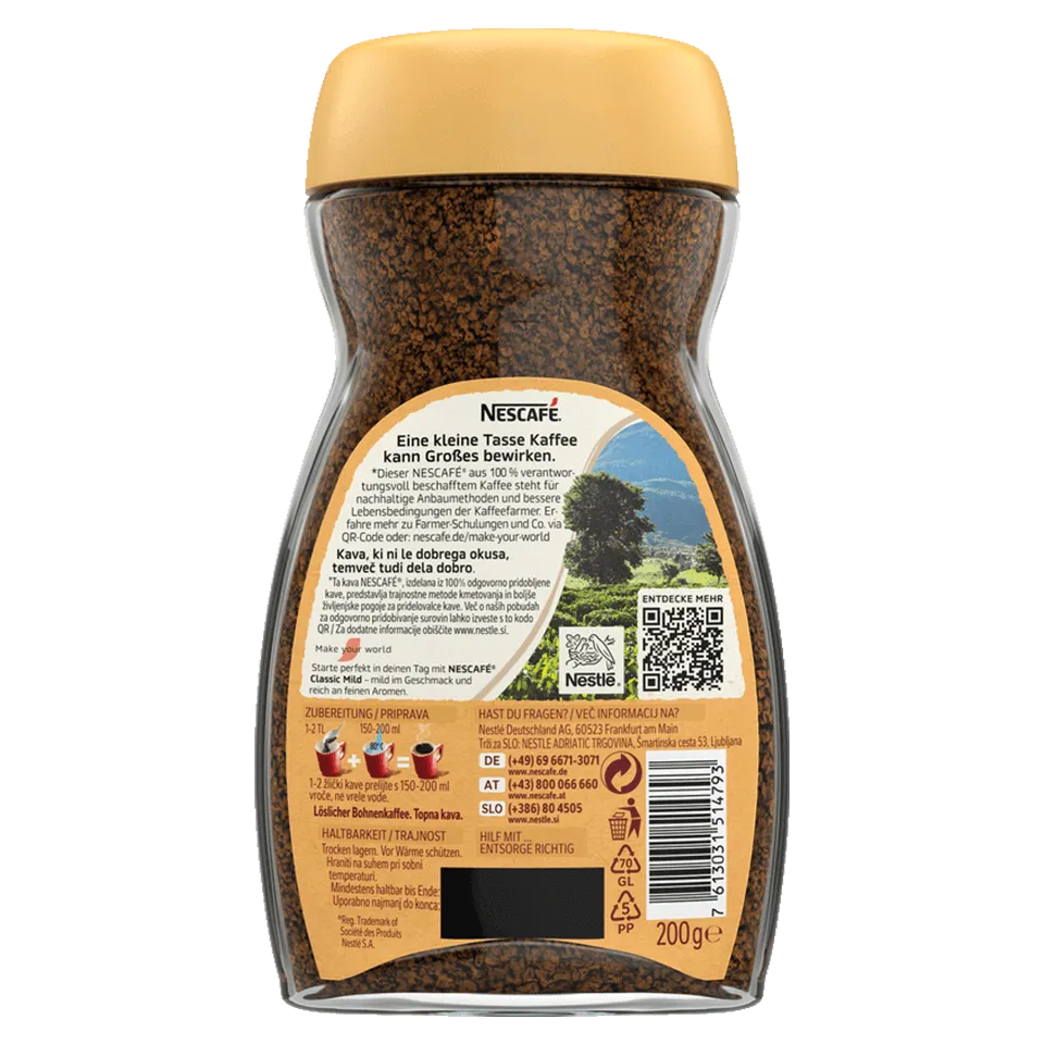 Nescafé Classic Mild Kaffee Zurück