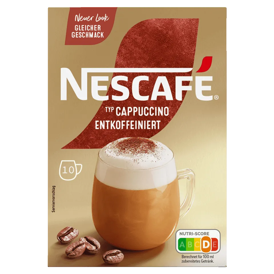 Nescafe Cappuccino Entkoffeiniert sticks Vorderseite