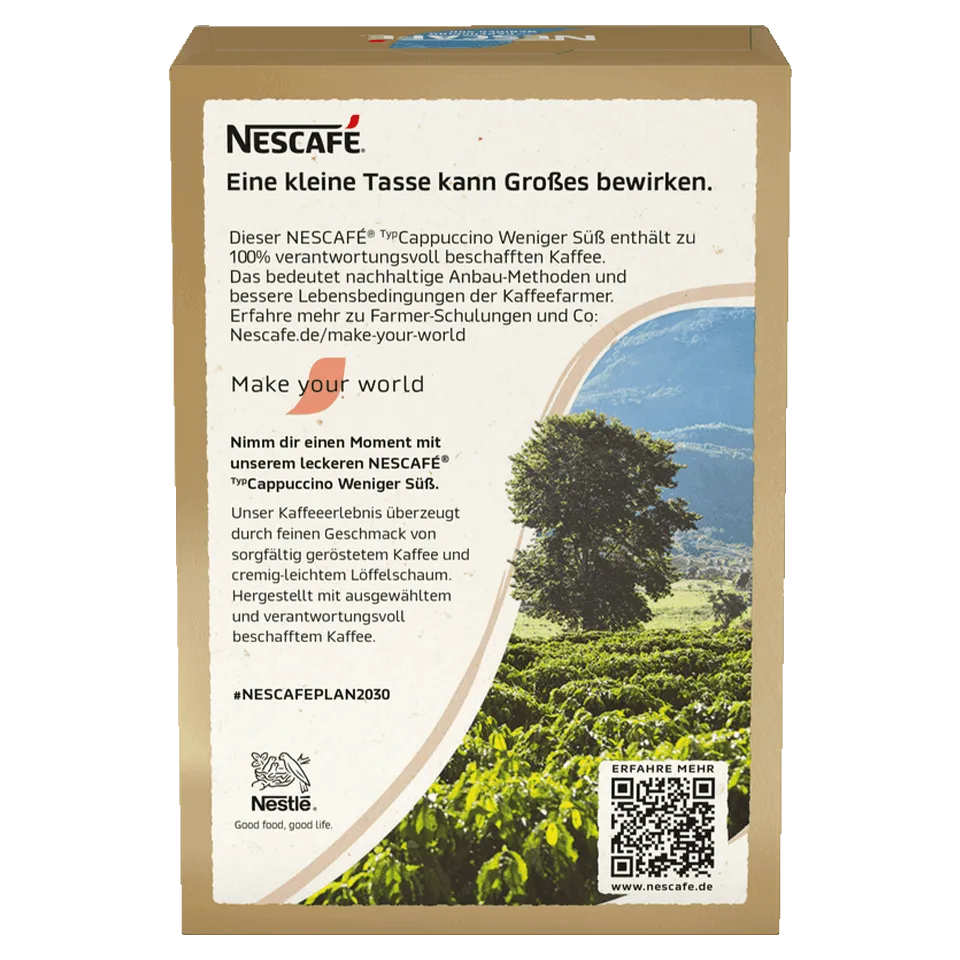 Nescafe Cappuccino Weniger Süß sticks Zurück