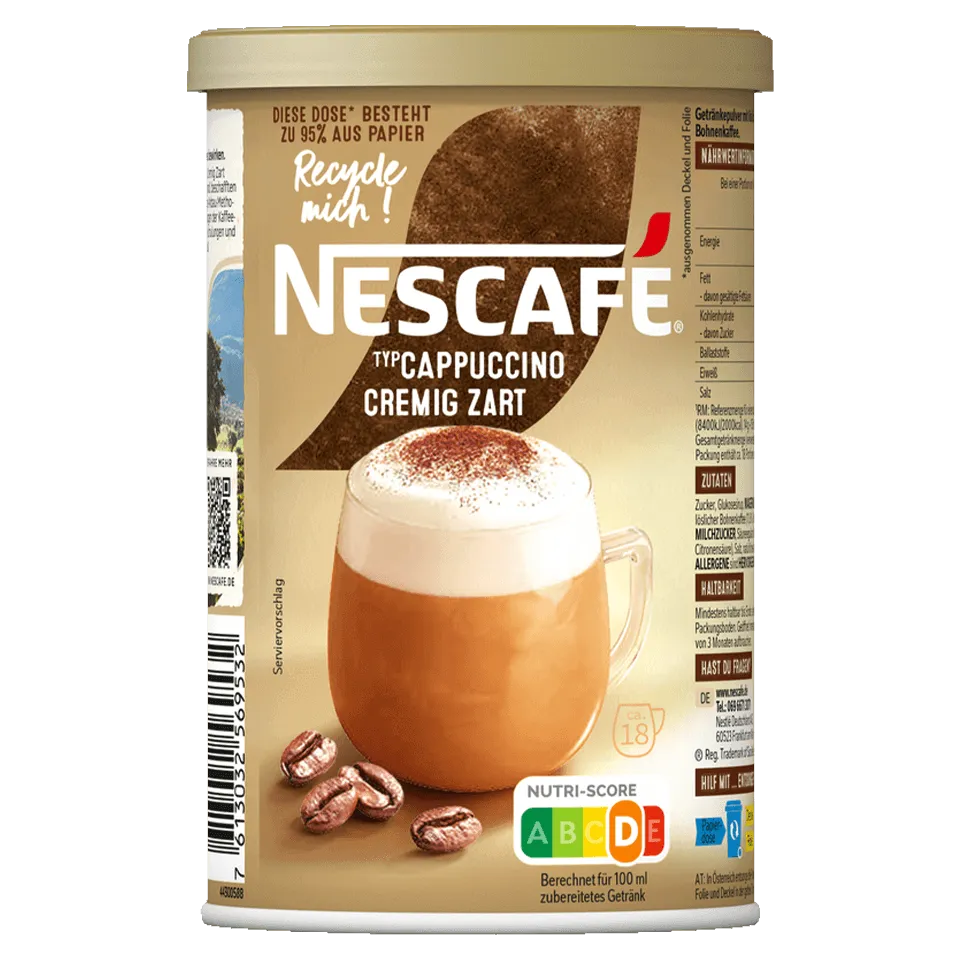 Nescafe Cappuccino Cremig Zart Dose Vorderseite