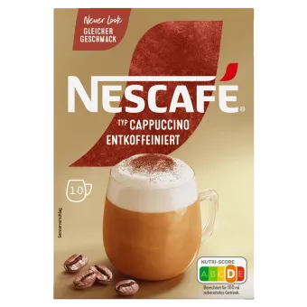 Nescafe Cappuccino Entkoffeiniert sticks Vorderseite