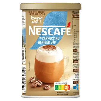 Nescafe Сappuccino Weniger Süß Dose Vorderseite