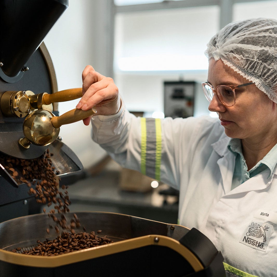 probando perfiles de tostado del café