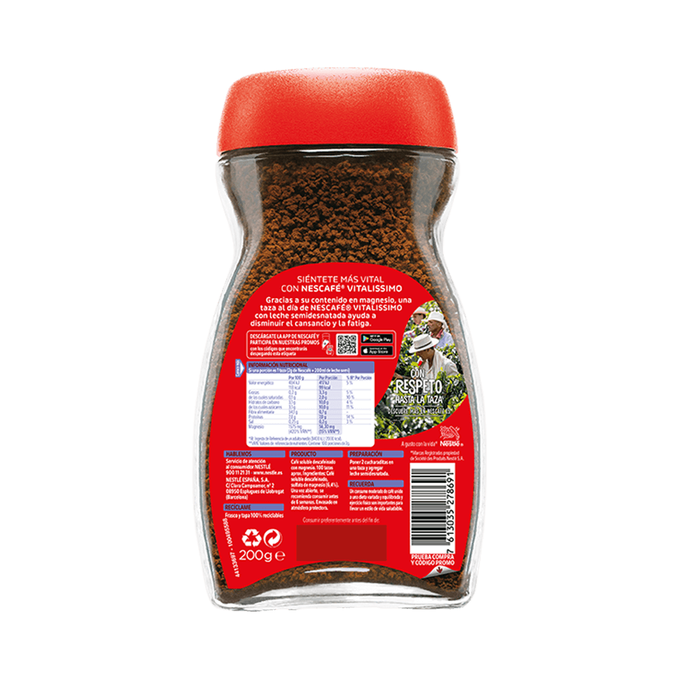 NESCAFÉ Vitalissimo Descafeinado back
