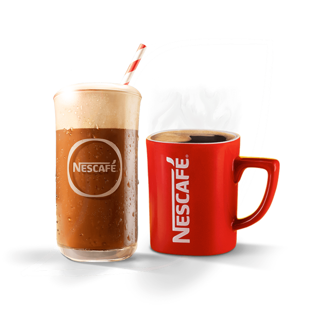 NESCAFE taza roja y vaso