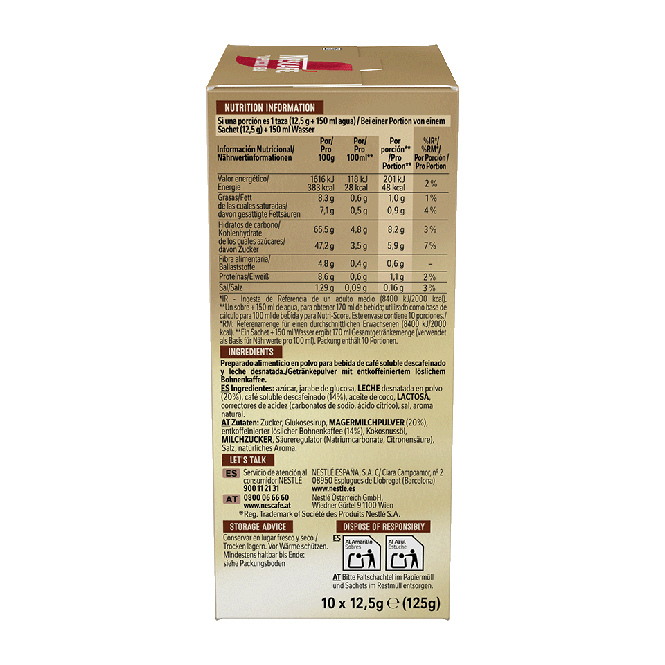 Cappuccino Decaf Sobres