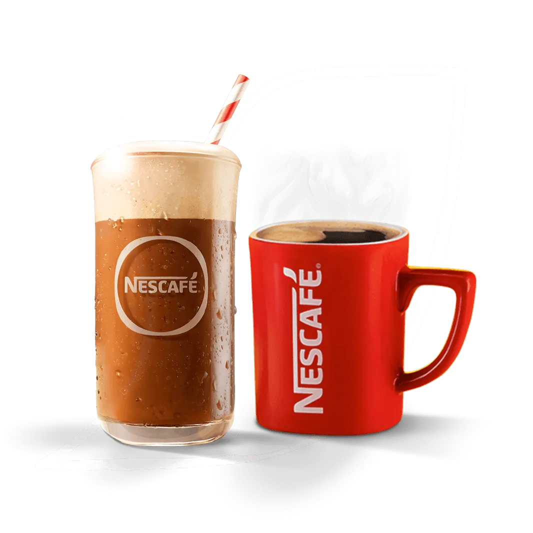 NESCAFE taza roja y vaso