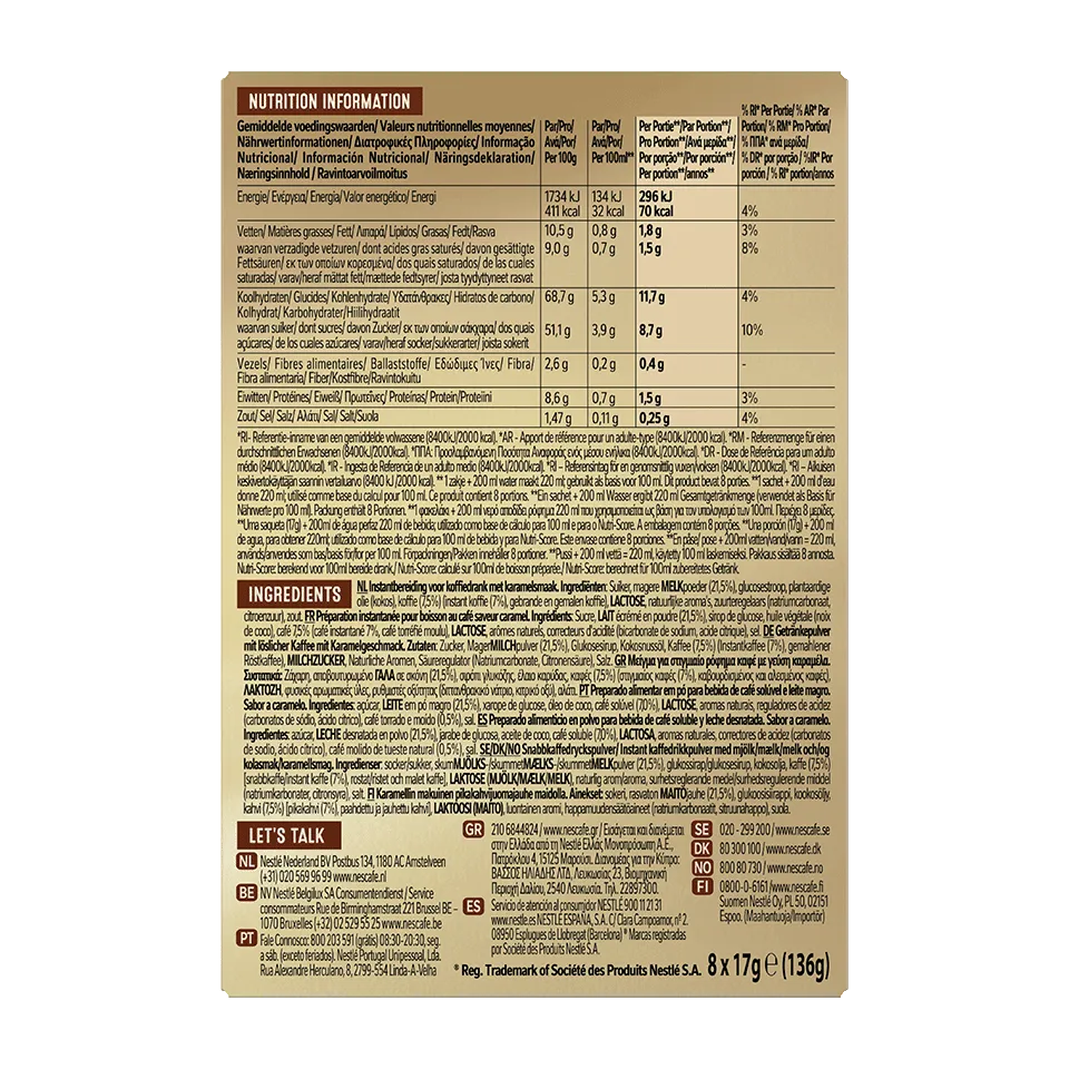 Caramel Latte Sobres