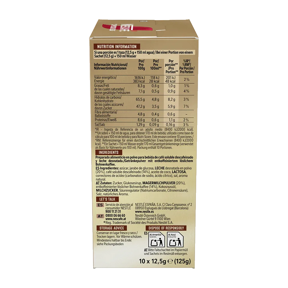Cappuccino Decaf Sobres
