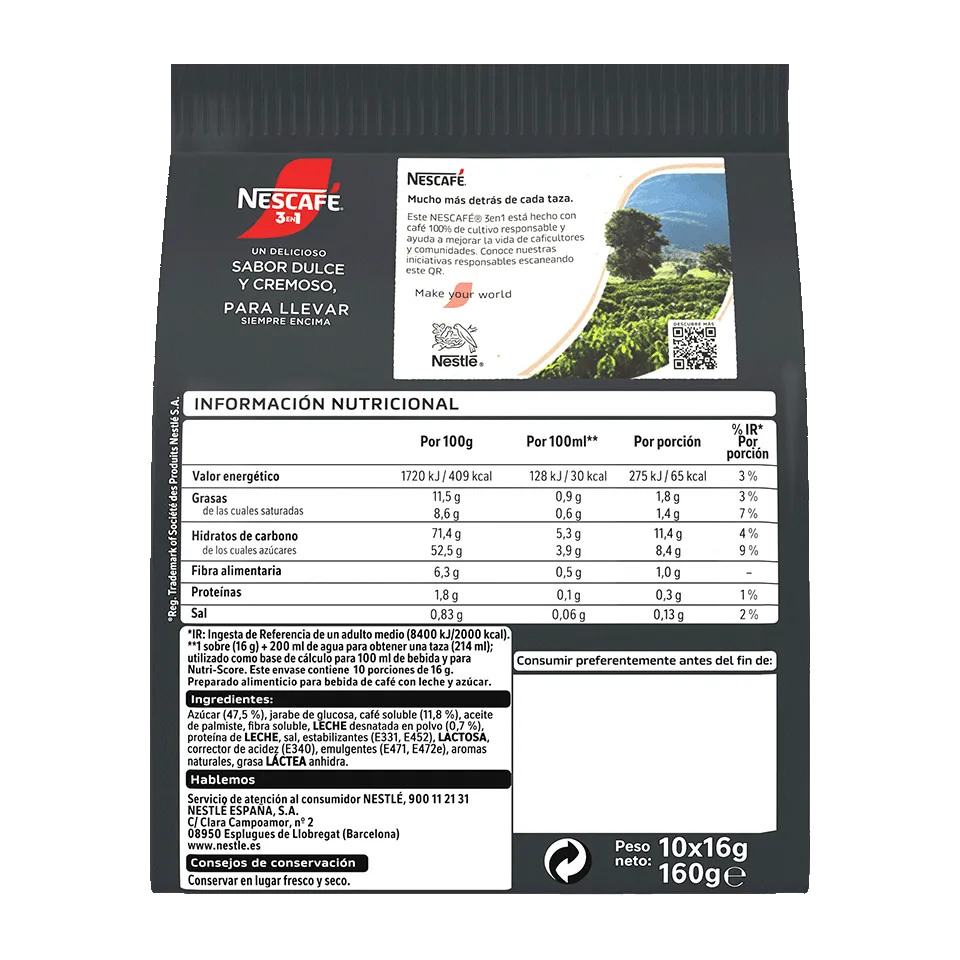 3in1 - Café con Leche y Azúcar 