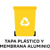 Tapa plastico y membrana aluminio