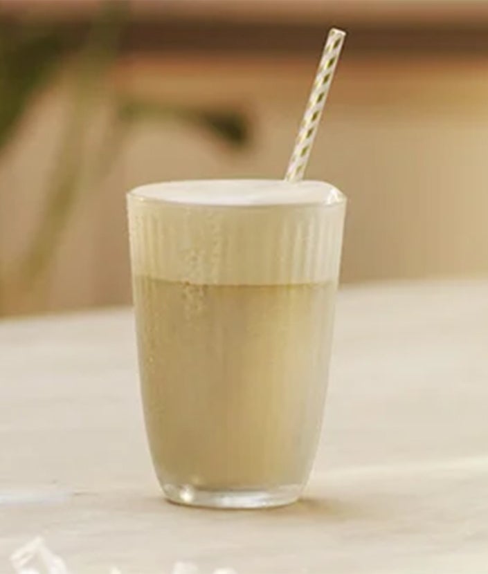 Glass containing an instant NESCAFÉ Vietnamese Frappé