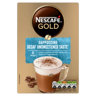 Nescafe Gold Frothy Cappuccino Unsweetened Decaff Carton Front