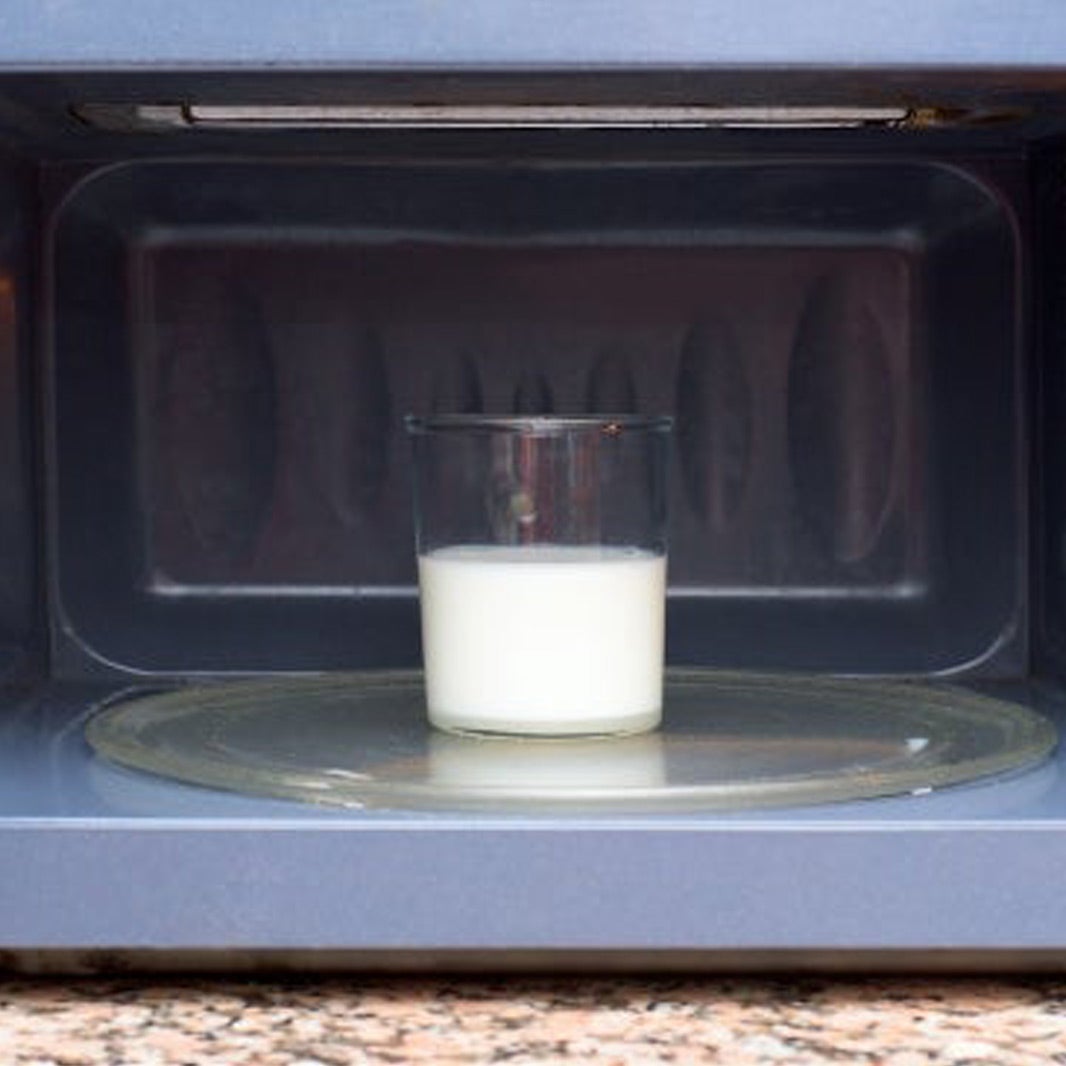 Steam your milk in the microwave
