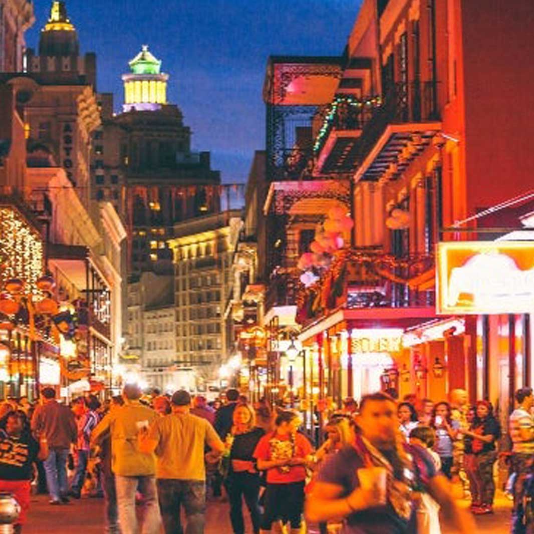 Crowded street in New Orleans
