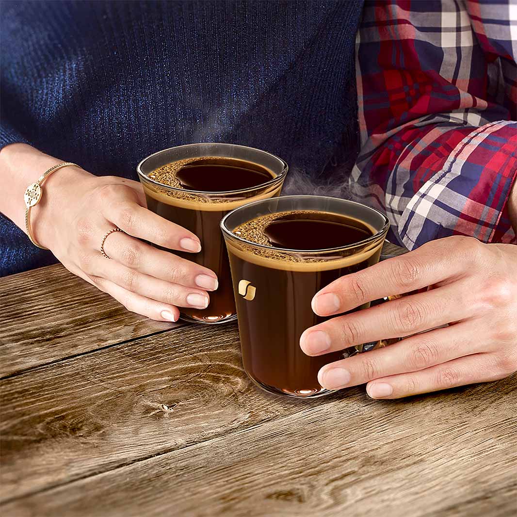 couple sharing coffee moment