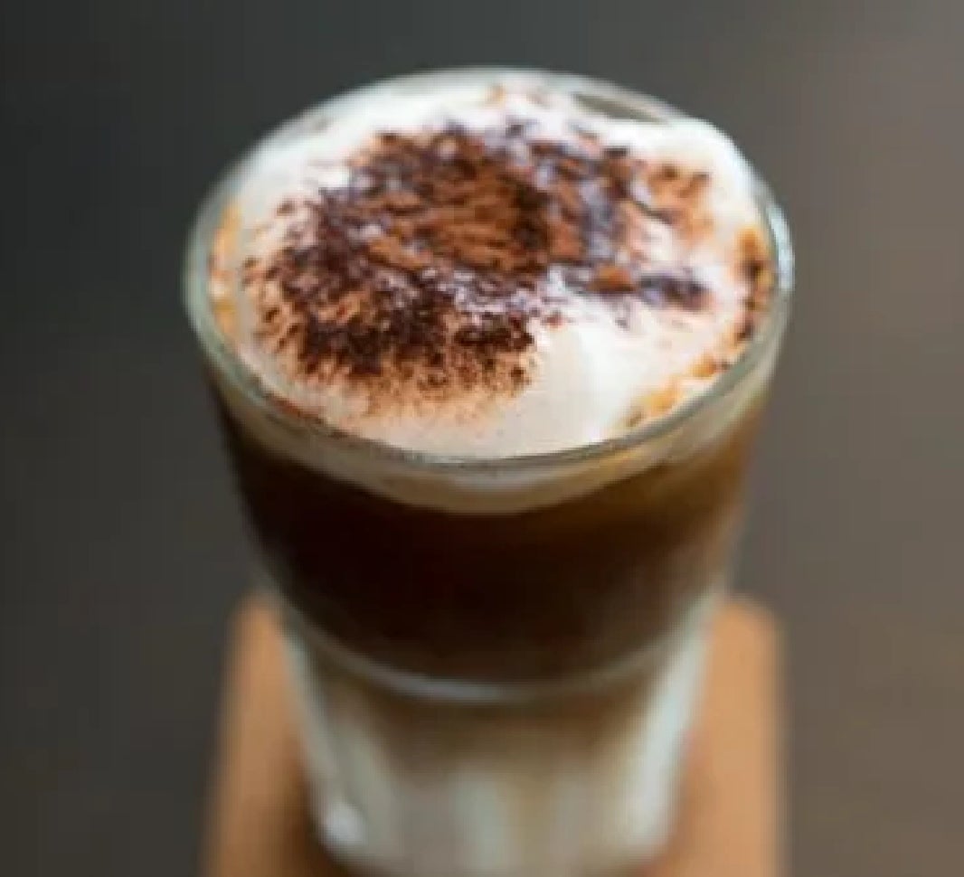 Glass of Austrian Kapuziner coffee