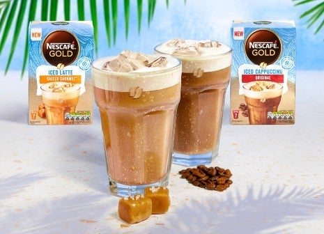 Glasses of Nescafe Gold Iced coffee