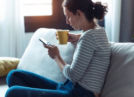 A woman using a mobile phone