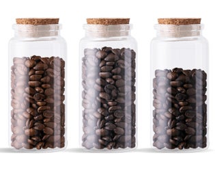 coffee beans in jars