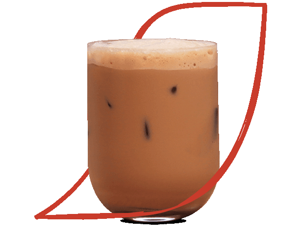 nescafé glass mug with iced