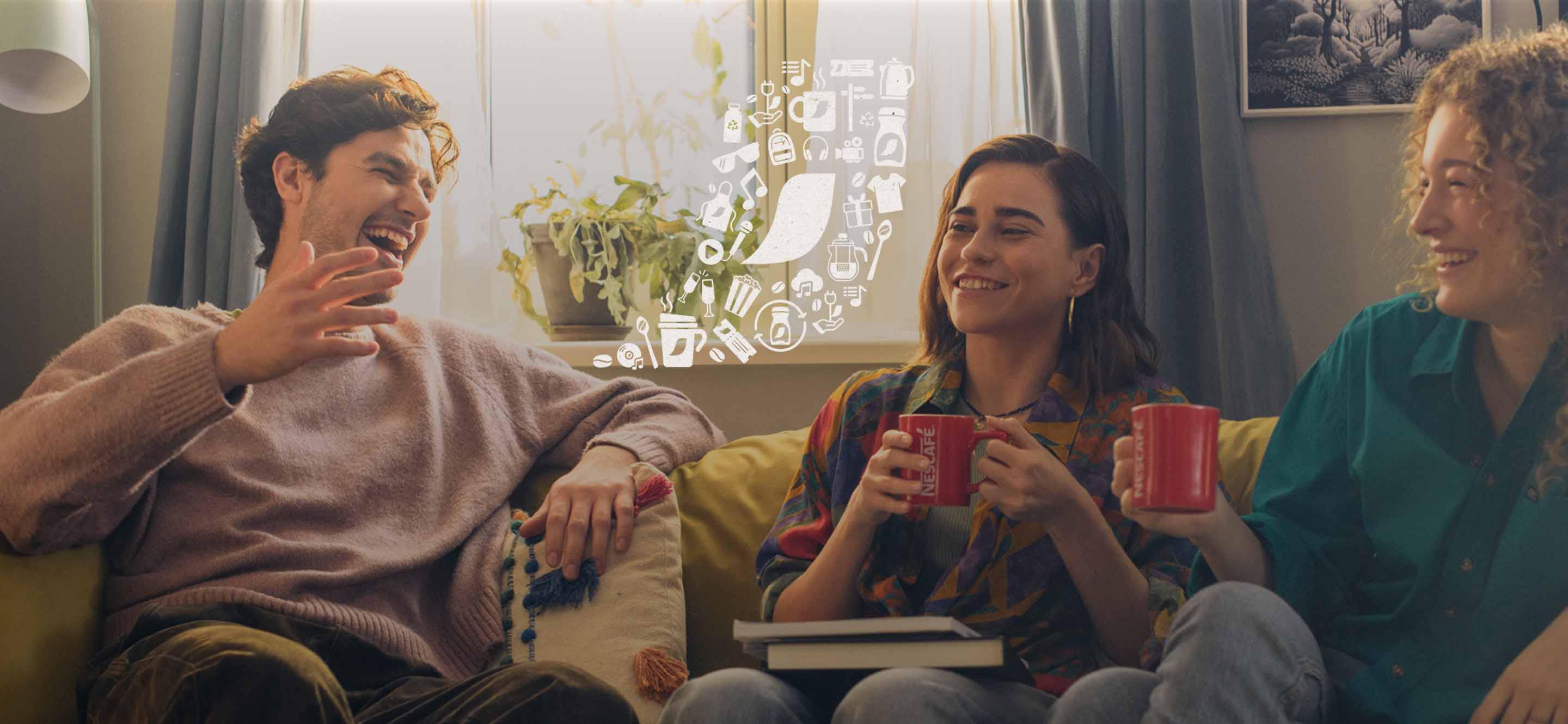 friends having nescafe