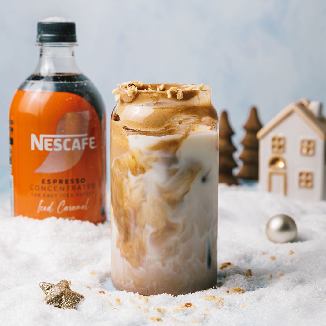 Hazelnut Cream & Caramel Iced Latte 