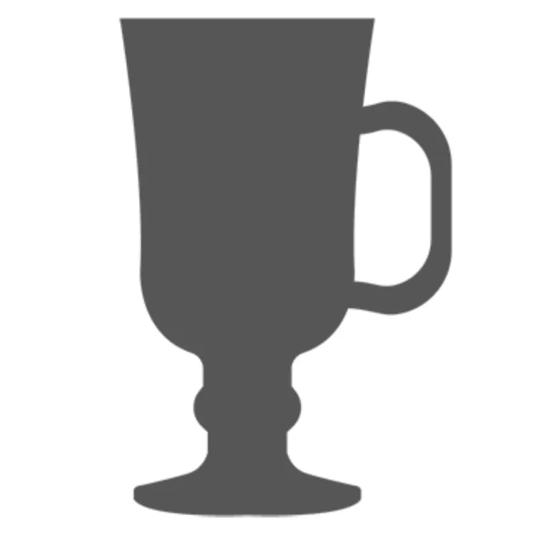 An Irish coffee glass