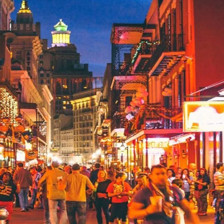 Crowded street in New Orleans