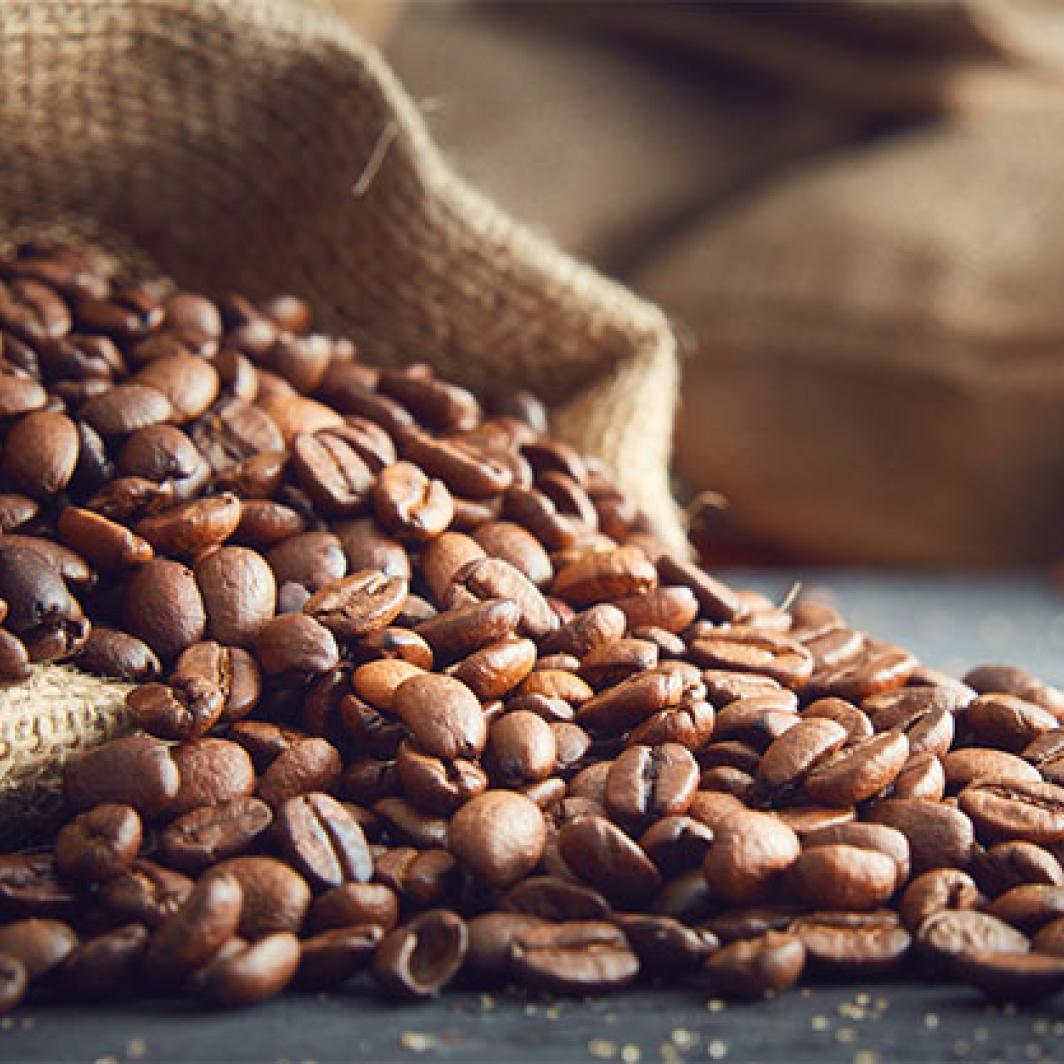 Coffee beans in a bag