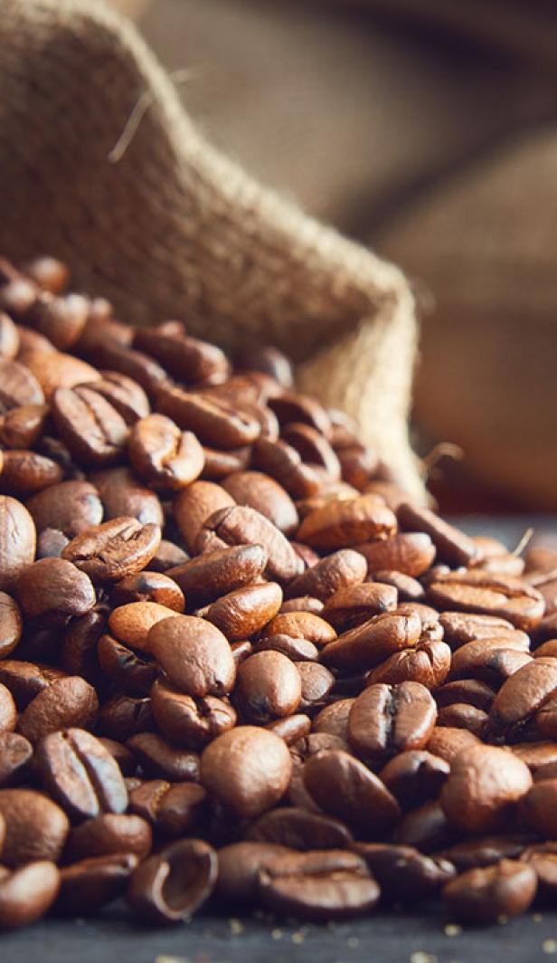 Coffee beans in a bag