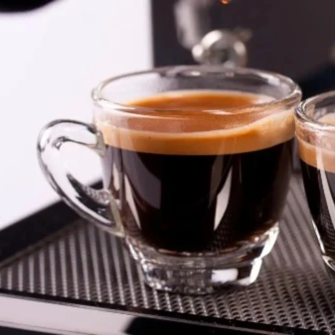 Two cups of short black coffee