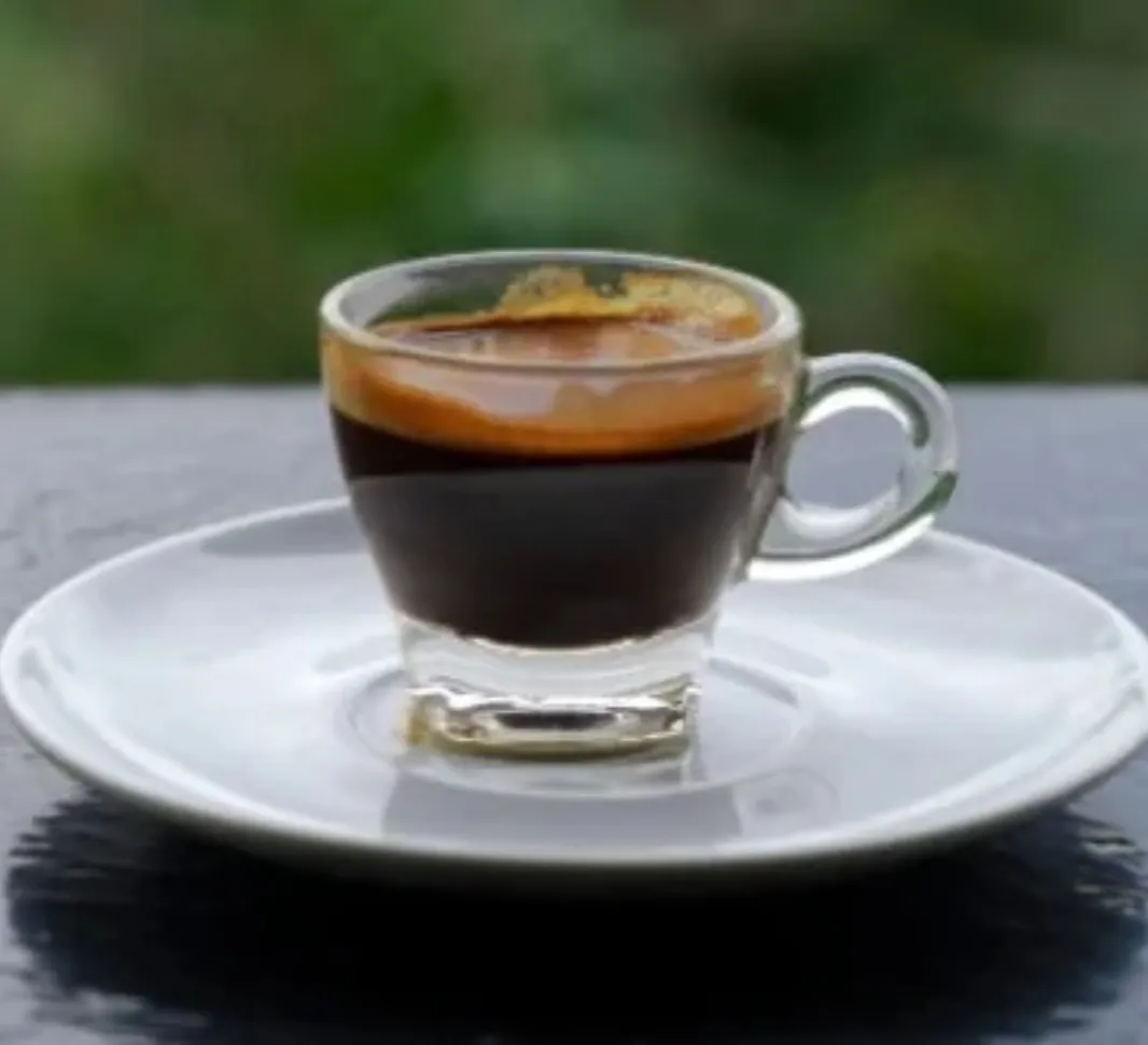 Cup of Austrian kleiner schwarzer coffee