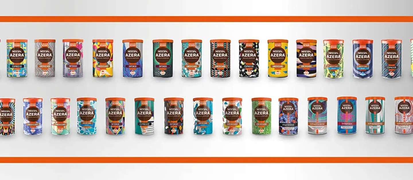 Nescafé Azera limited edition tin designs from 2015 to 2019