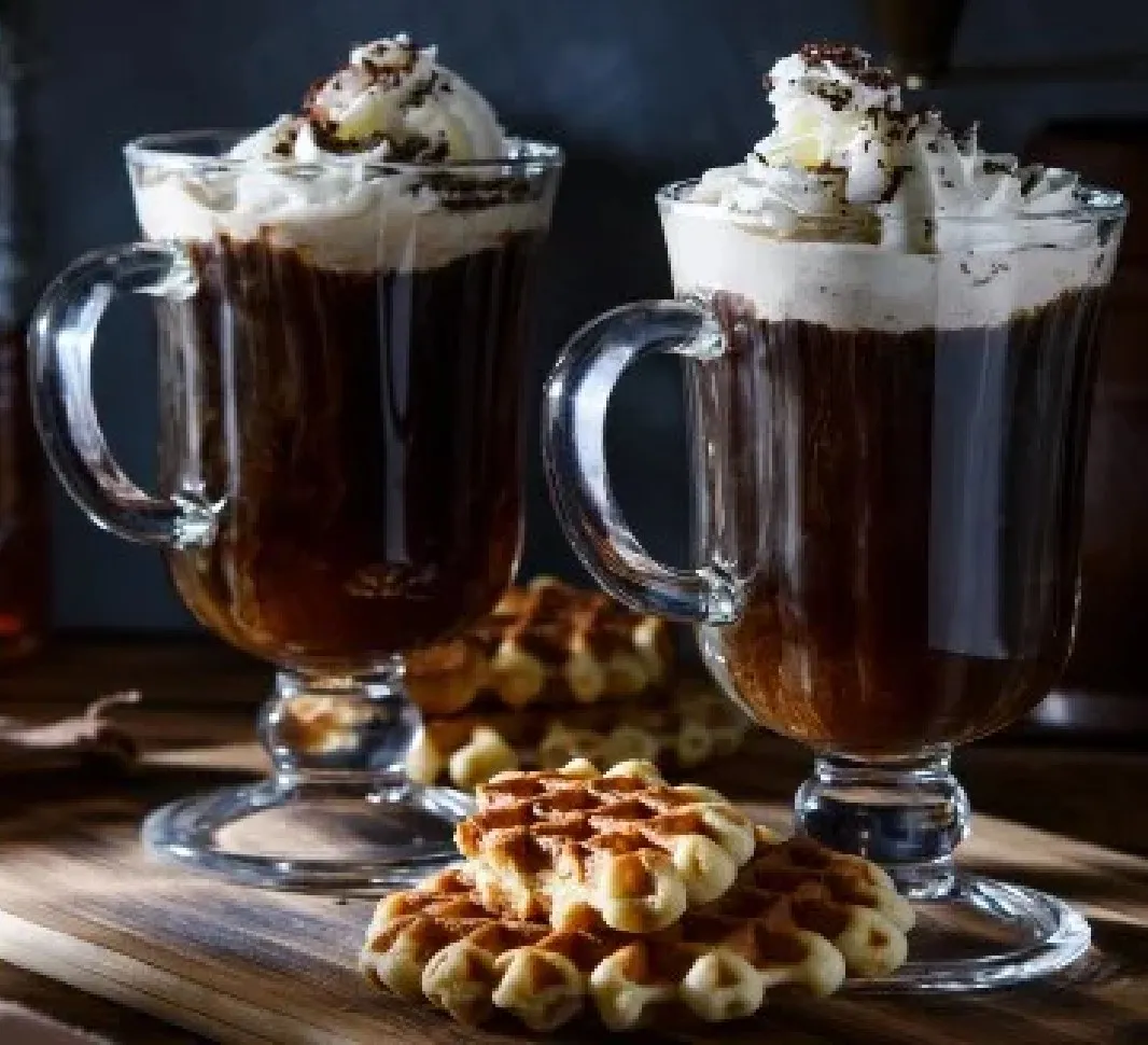 Glasses of Austrian Einspänner coffee