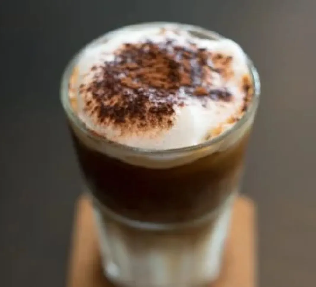 Glass of Austrian Kapuziner coffee
