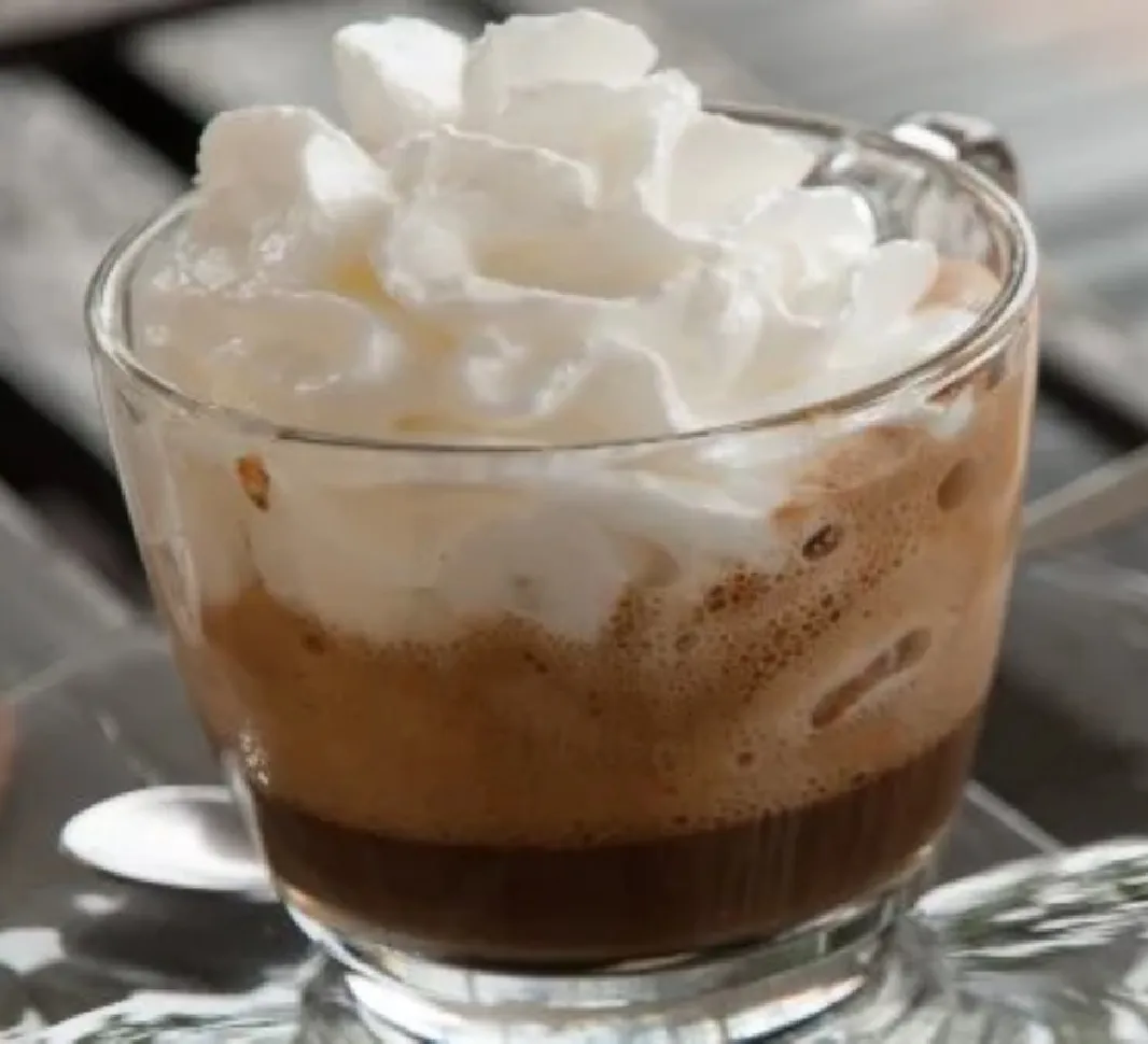 Glass of Austrian Verlängerter coffee