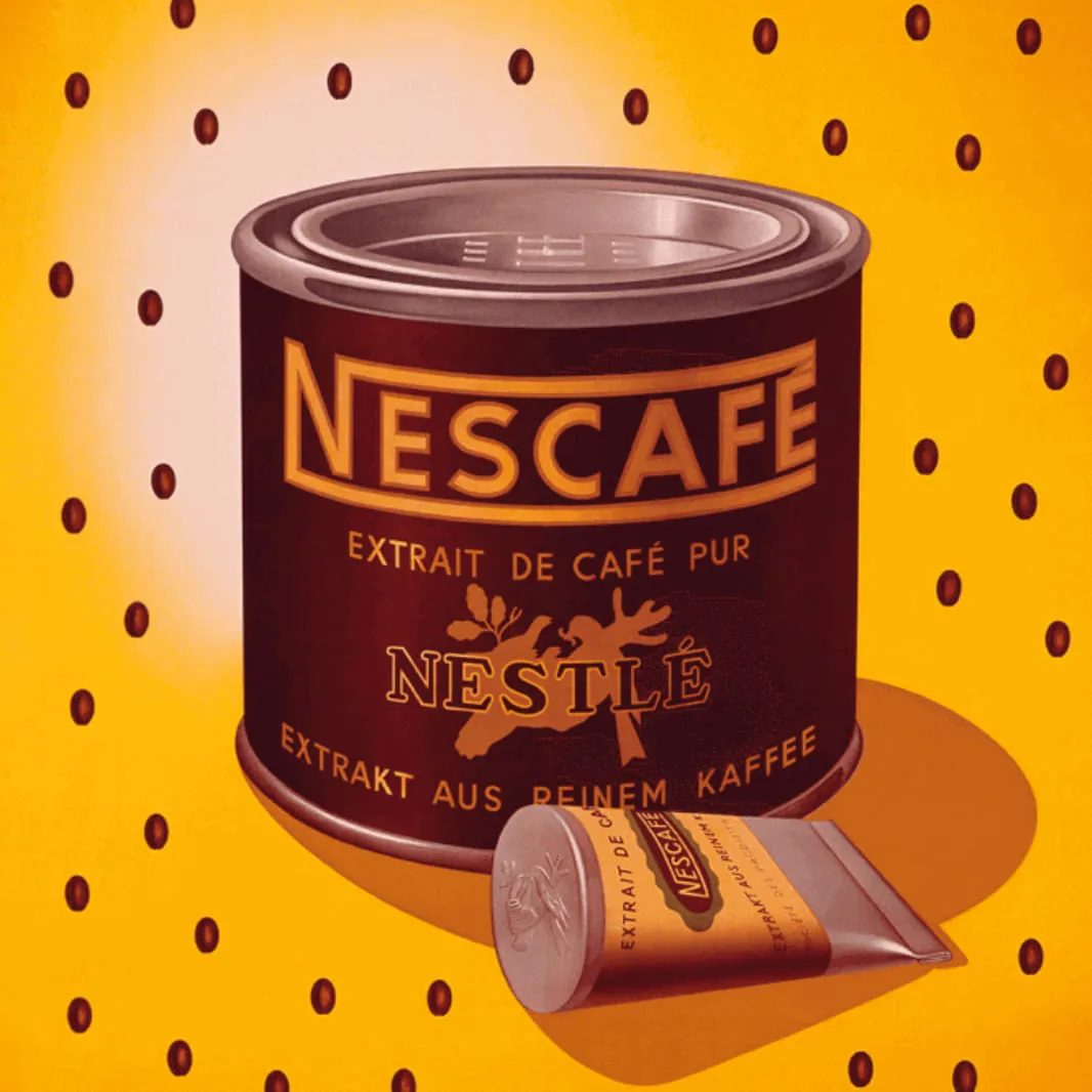 Tin of Nescafe instant coffee from 1938