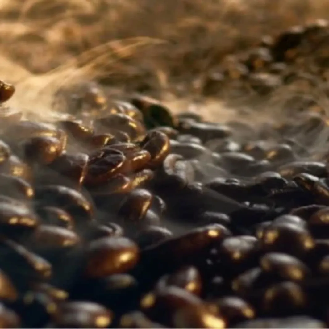 Coffee beans being roasted