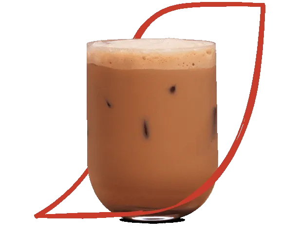 nescafé glass mug with iced