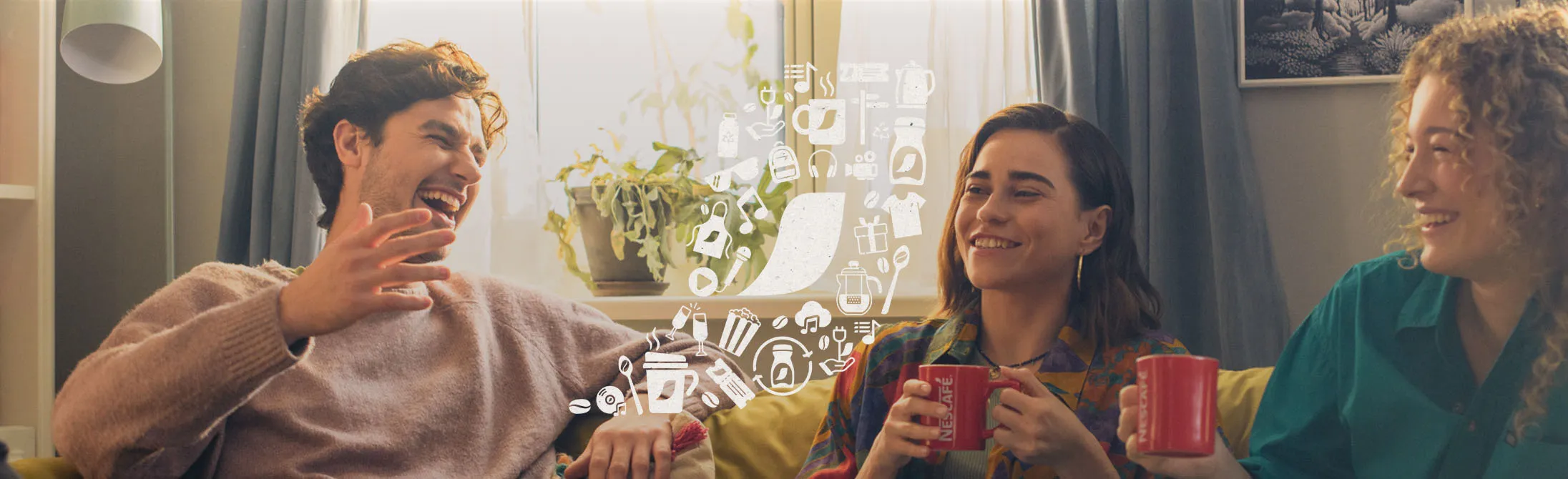 friends having a nescafe