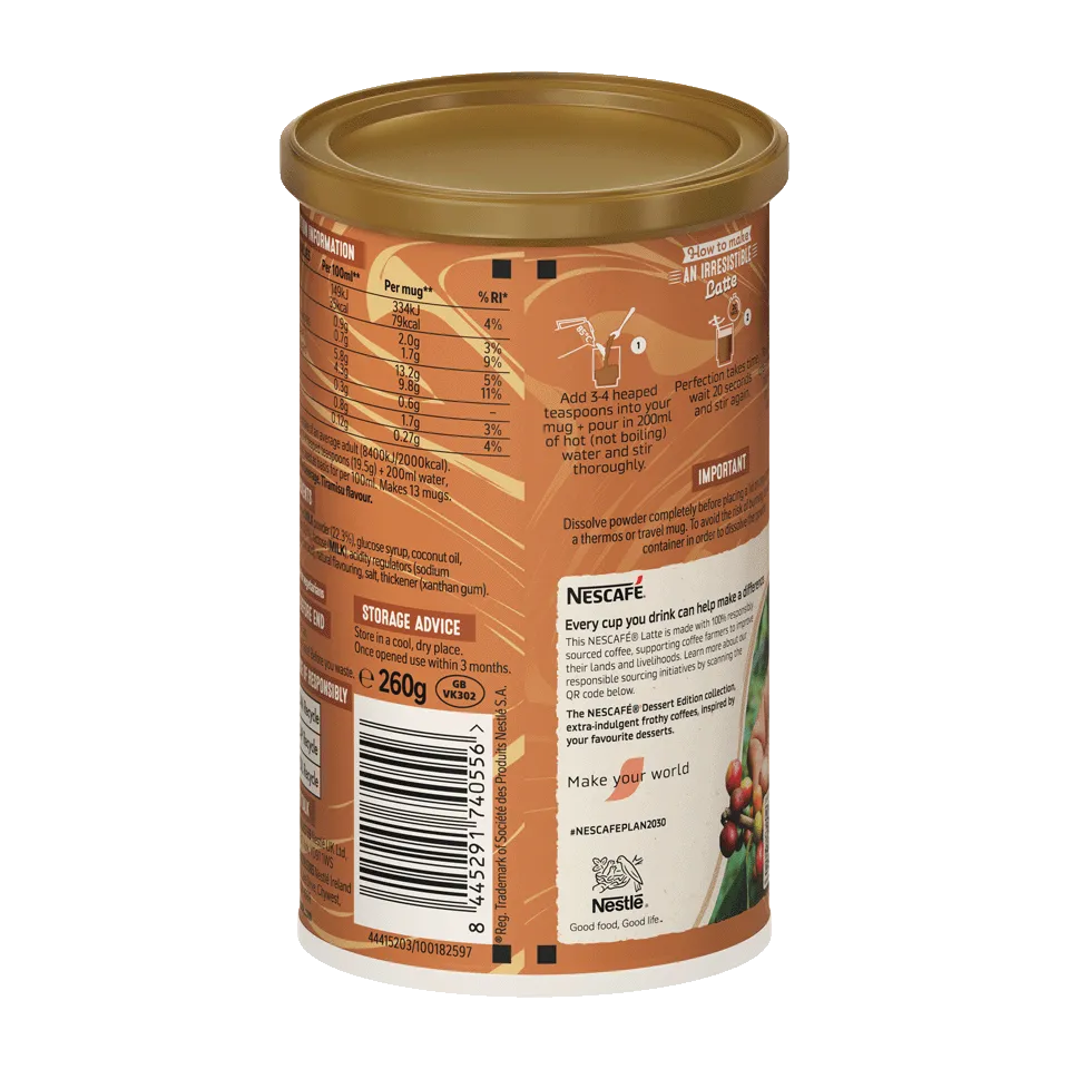 NESCAFE LATTE Tiramisu flavour