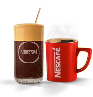 nescafe red mug and cup